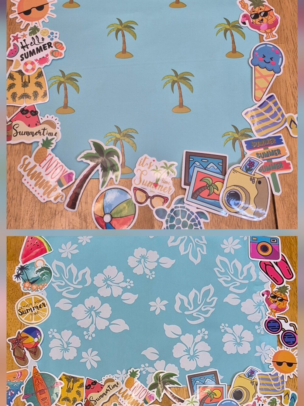 Poly Mailer Set - Choose 25 Palm Tree Or 25 Hawaiin 10x13 + 25 Summer Stickers